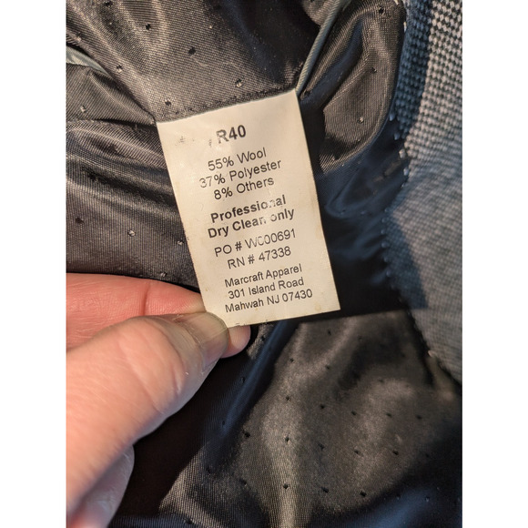 Tommy Hilfiger Blazer‎ Mens 40R Wool Blend Suit Jacket Gray Black Tweed Business - Picture 10 of 10